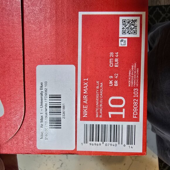 Nike Air Max 1 University BLUE FD9082-103 Mens Size 10 Shoes Sneakers NEW - Picture 8 of 13